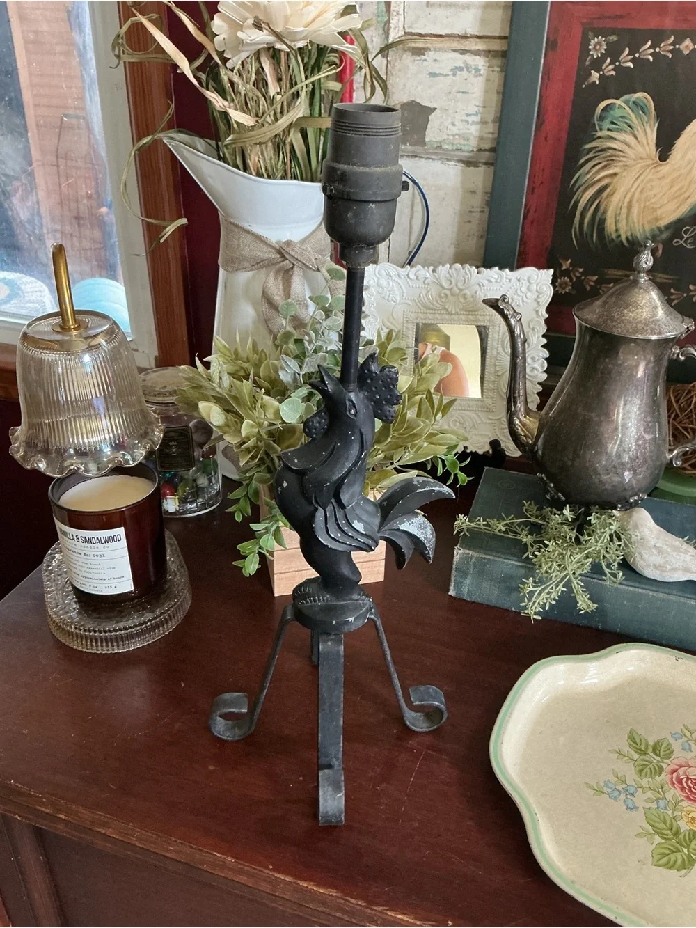 READ Black Rooster Table Lamp Base READ